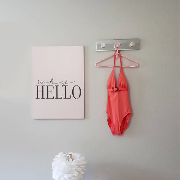 NWT Kate Spade lychee heart buckle halter one piece swimsuit - Picture 5 of 6